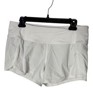 Lululemon Run Times Short II White Shorts Womens‎ Size 8 Athletic Performance